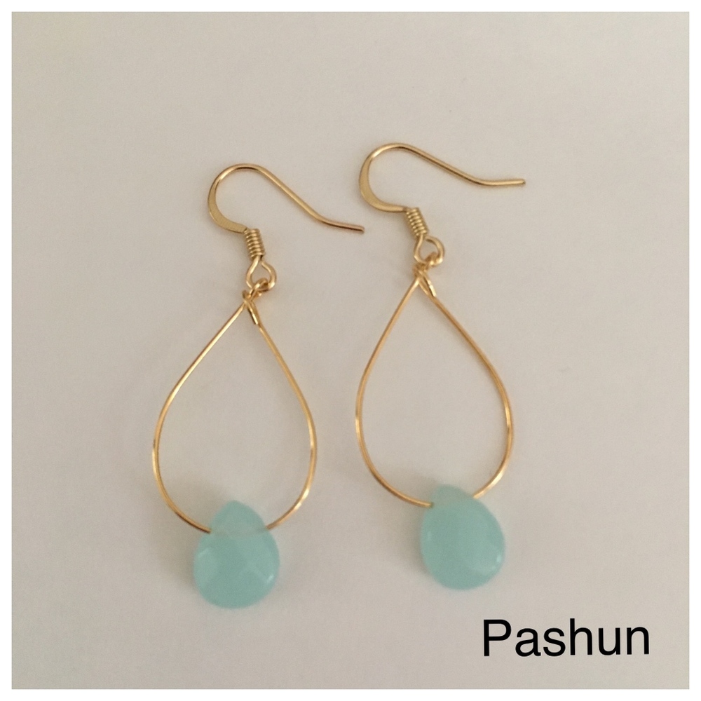 Mint On Gold Teardrop (#1535)